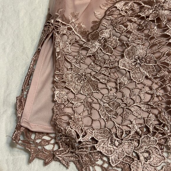 Alex Evenings Women’s Lace Embroidered Top M Blush Pink 3/4 Sleeve Dressy Formal - Picture 9 of 9